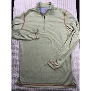 Orvis Trout Bum Pullover Mens Small Green 1/4 Zip Lightweight Fishing Shirt